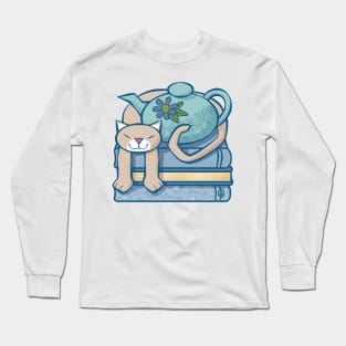 Cat Tea Books Long Sleeve T-Shirt